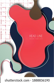 Colorful geometric background design. Composition of flowing shapes with trendy colors. Design for poster, page, flyer, cover. Vector illustration