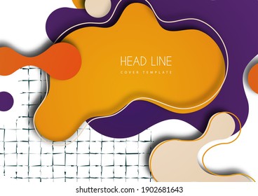 Colorful geometric background design. Composition of flowing shapes with trendy colors. Design for poster, page, flyer, cover. Vector illustration