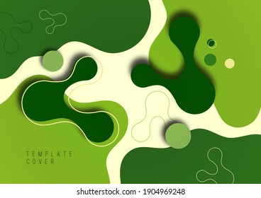 Diseño de fondo geométrico colorido. Composición de formas fluidas con colores de moda. Diseño para afiches, páginas, volantes, portada. Ilustración del vector