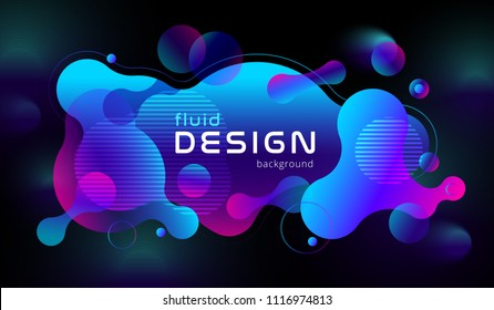 Colorful geometric background design. Fluid shapes composition with trendy gradients. Eps10 vector.