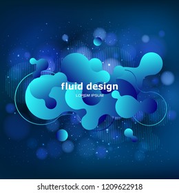 Colorful geometric background design. Fluid shapes composition with trendy gradients. Vector illustration
