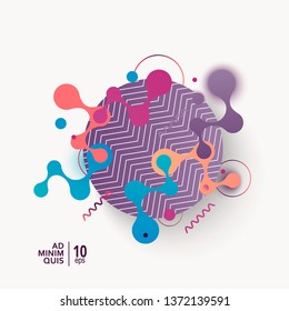 Colorful geometric background design with fluid shapes composition.
