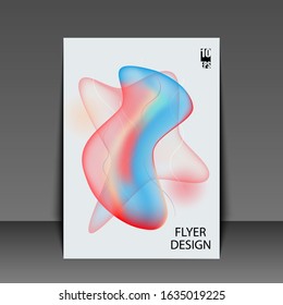 Colorful geometric background design. Fluid shapes composition with trendy gradients. Flyer template. Eps10 Vector illustration