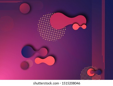 Colorful geometric background design. Liquid composition shapes with trendy gradients. Layout design for banner or poster, presentation. Vector illustration.