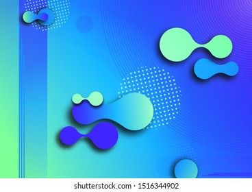 Colorful geometric background design. Liquid composition shapes with trendy gradients. Layout design for banner or poster, presentation. Vector illustration.