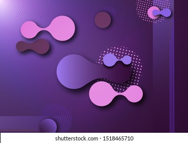 Colorful geometric background design. Liquid composition shapes with trendy gradients. Layout design for banner or poster, presentation. Vector illustration.