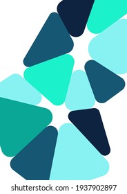 Diseño de fondo geométrico colorido. Composición abstracta moderna con triángulos redondeados. Fondo futurista. Ilustración vectorial para papel tapiz, banner, fondo, tarjeta, libro, aterrizaje.