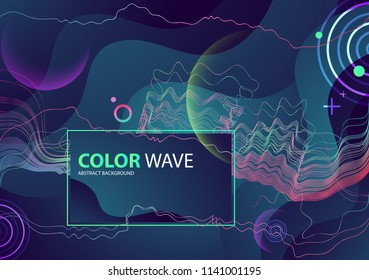 Colorful geometric background design. Wave composition. Vector.