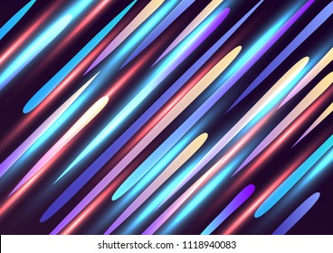 Colorful geometric background. Dynamic forms with a composition of gradients. Set of glowing colored stripes shapes