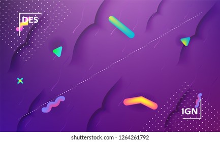 Colorful geometric background.  Dynamic shapes composition. Futuristic background template.  Business landing page. A4 size. Eps10 . - Vector