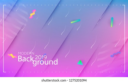 Colorful geometric background. Dynamic shapes composition. Digital minimal poster. Business landing page. A4 size. Eps10 . - Vector