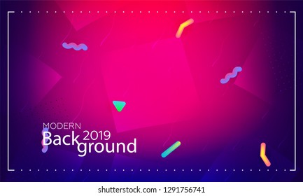 Colorful geometric background. Dynamic shapes composition. Futuristic background template. Business landing page. A4 size. Eps10 . - Vector