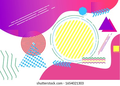 Farbiger geometrischer Hintergrund. Dynamische Formen-Zusammensetzung. EPS10 Vektorillustration. Grafik zur Vektorillustration von Illustrationen.