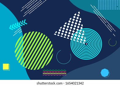 Farbiger geometrischer Hintergrund. Dynamische Formen-Zusammensetzung. EPS10 Vektorillustration. Grafik zur Vektorillustration von Illustrationen.