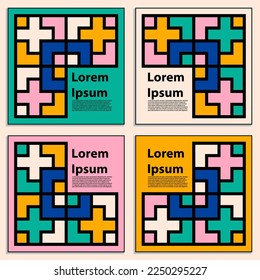 Colorful geometric background with empty space for title and description. suitable for web landing page, sticker, banner and Disc Cover.