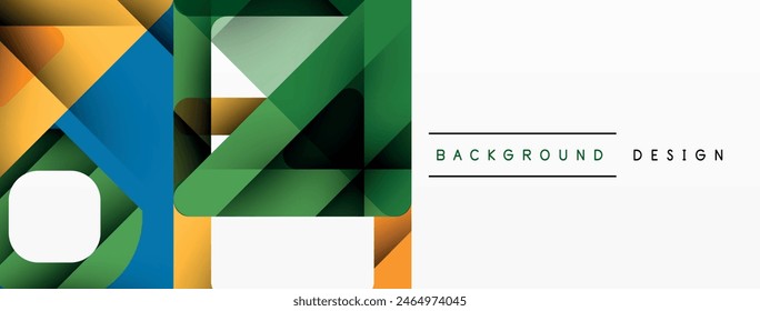 A colorful geometric background features a white circle in the center, creating a striking visual contrast