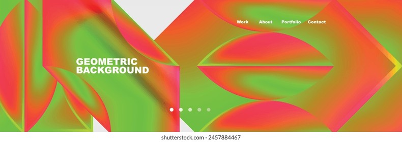 A colorful geometric background featuring a variety of triangles and circles in shades of pink and magenta, inspired by terrestrial plants and symmetrical patterns