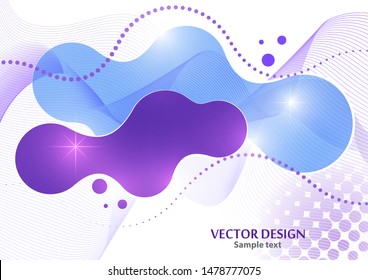 Colorful geometric background. Fluid, flow, liquid background. Composition of liquid forms. Art design for your design project. Vector illustration