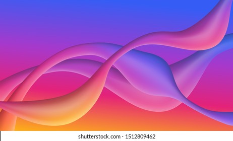 Colorful geometric background with fluid gradient 3D flow shapes composition. Futuristic technology design. Vector illustration.