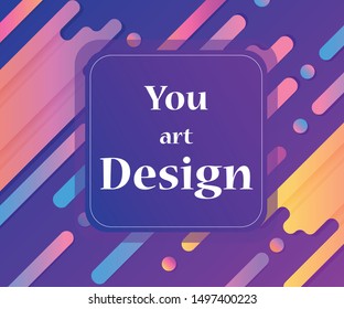 Colorful geometric background. Fluid shape composition with copy space.