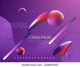 Colorful geometric background. Fluid shapes composition