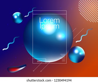 Colorful geometric background. Fluid shapes composition