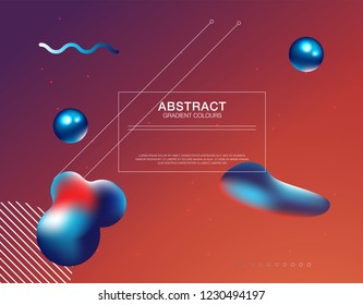 Colorful geometric background. Fluid shapes composition