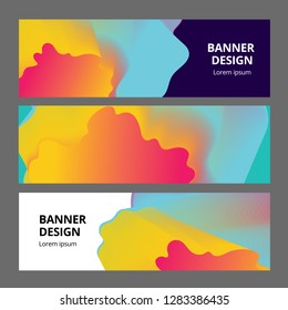 Colorful geometric background. Fluid shapes composition. Abstract banner template. Eps10 vector.