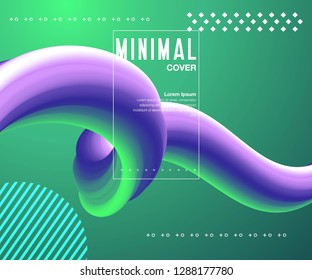 Colorful geometric background. Fluid shapes composition