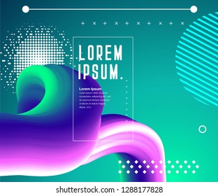 Colorful geometric background. Fluid shapes composition