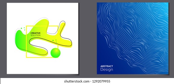 Colorful geometric background. Fluid shapes composition. Eps10 vector. - Vector