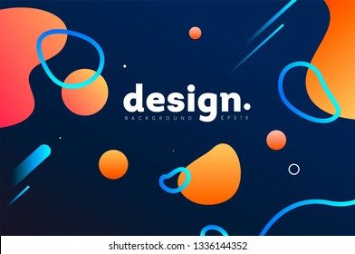 Colorful geometric background. Fluid shapes composition. design for poster, flyer, vector illustration