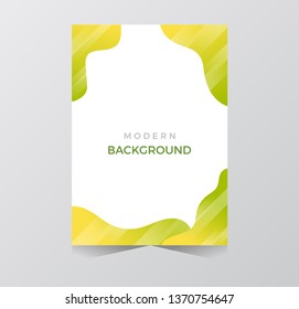 Colorful geometric background. Fluid shapes composition. Green Color