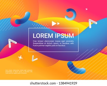 Colorful geometric background. Fluid shapes composition. Dynamic shapes composition. Eps10 vector.