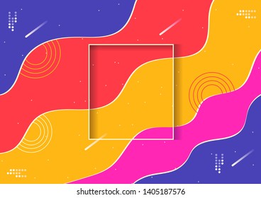 Colorful geometric background. Fluid shapes composition for poster