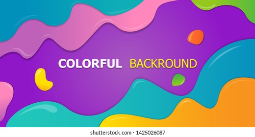 Colorful geometric background. Fluid shapes composition
