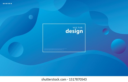 Colorful geometric background. Fluid shapes composition. Creative geometric wallpaper. Abstract background. Blue elements with fluid gradient. Vector illustration. 