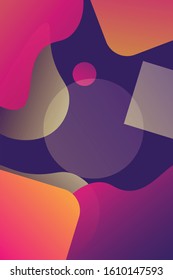 Colorful geometric background. Fluid and shapes composition.