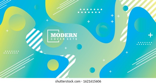 Colorful geometric background. Fluid shapes composition