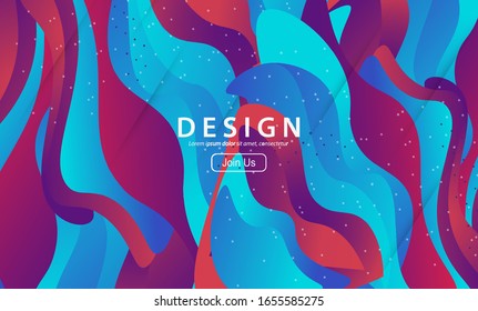 Colorful geometric background. Fluid shapes composition.