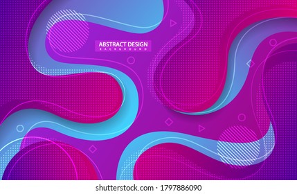 Colorful geometric background. Fluid shapes composition. Abstract gradient Color. Line and pattern combination