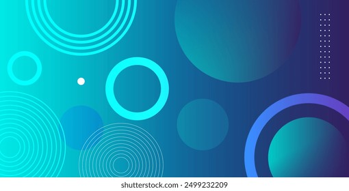 Farbiger geometrischer Hintergrund, Farbverlauf-blauer Hintergrund mit Kreisthema , Vektorgrafik
