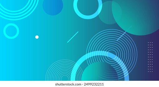 Colorful geometric background, gradient blue background with circle theme , vector illustration