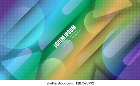 Colorful geometric background. Gradient background bright colors and dynamic shape compositions . Vector Illustration