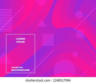 Colorful geometric background. background with gradient color pink and purple. Curve shapes composition. Eps10 vector illustration.