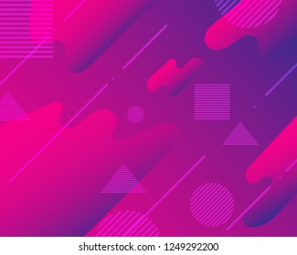 Colorful geometric background. background with gradient color pink and purple. Fluids shapes  composition. Eps10 vector illustration.