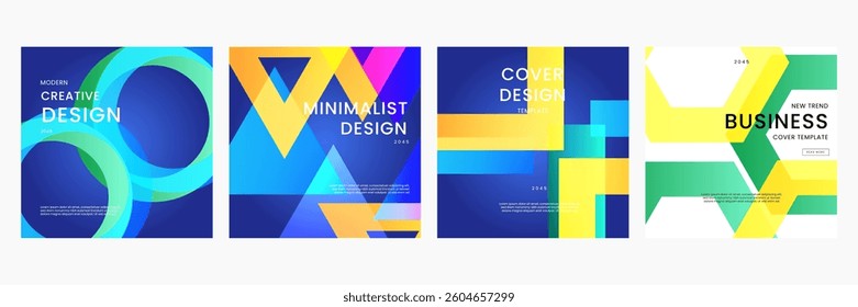 Colorful Geometric Background With Gradients Ideal for Post, Background, Banner, Ad, Promo, Invitation, Etc
