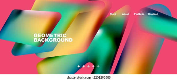 Colorful geometric background landing page. Vector illustration for wallpaper, banner, background, leaflet, catalog, cover, flyer