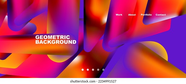 Colorful geometric background landing page. Vector illustration for wallpaper, banner, background, leaflet, catalog, cover, flyer