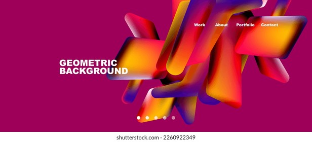 Colorful geometric background landing page. Vector illustration for wallpaper, banner, background, leaflet, catalog, cover, flyer